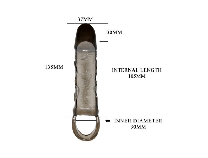 Nakładka na penisa przedłużająca pogrubiająca 15cm transparentny - 13